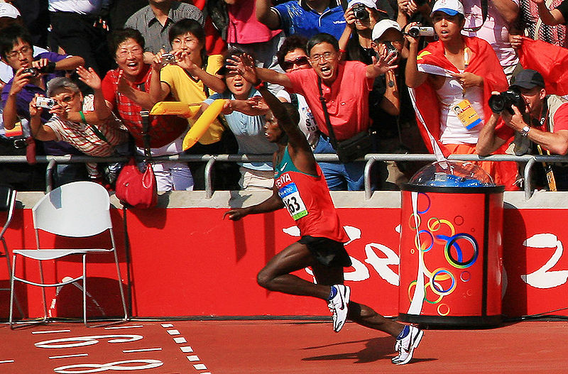 Brand mantra example: Samuel Wanjiru at 2008 summer olympics wearing Nike